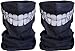 Produktbild 2x Premium Multifunktionstuch | Sturmmaske | Bandana | Schlauchtuch | Halstuch mit Totenkopf- Skelettmasken für Motorrad Fahrrad Ski Paintball Gamer Karneval Kostüm Skull Maske (2 Große Zähne)