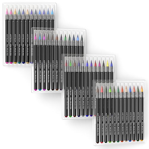 Arteza Real Brush Pen – 48 Bunte Farben – Pinselstift-Set – Vermischbare Pinselstifte – Wasserfarben-Effekt – Aquarell – Set of 48 - 2
