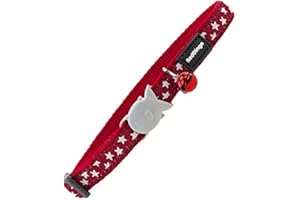 RED DINGO Collier pour chat Rouge Etoiles (1,2 x 20-32 cm)