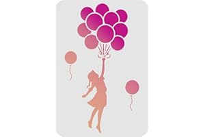 FINGERINSPIRE Modèle de pochoirs Ballon 29.7x21cm Ballon en Plastique Dessin pochoirs de Peinture Ballon Fille Motif pochoirs pochoirs réutilisables pour la Peinture
