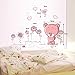 Revesun Removable Pink bear Wall Sticker home docor girl nursery room baby wallpaper