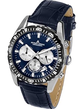 Jacques Lemans Herren-Armbanduhr Liverpool Analog Quarz Leder 1-1801J