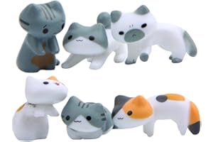 BESPORTBLE 6 sztuk dekoracji ciast z tworzywa sztucznego, figurki zwierząt, mini garnki, ciasto, ornament, tworzywo sztuczne, miniatury, mini Zen, ogród, kot, mikro krajobraz, dekoracja, rzemiosło,