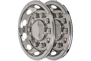 HANSEN STYLING PARTS Lot de 2 enjoliveurs universels 22,5" avec cache-écrous de roue - Droits - Essieu arrière pour camions.