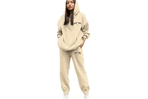 Générique Ensemble Jogging Femme Survetêment Tenue de Sport Manches Longues Chaude Sweats à Capuche et Pantalons Sportswear pour Fitness Chic et Elegant Vetement Mode Hiver