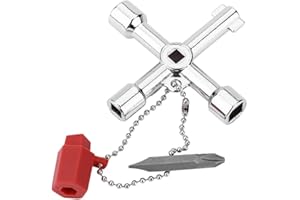 Jormftte 6-Way Utility Meter Boxes Key, Radiator Key, Electric Meter Box Key, Gas Meter Box Key, Square Triangle Round Key Water Tap Faucet Open-Key Wrench for Electric Cupboard Cabinet Opening Key