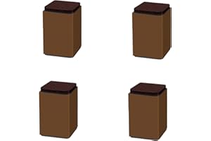 XUNFA 4 Stück Möbelerhöhung aus Karbonstahl, selbstklebende Möbelerhöhung, fügt 5cm/10cm Höhe zu Betten, für Sofas, Schränken, unterstützt 20.000 lbs, Schwarz/Braun/Weiß (60x60x102(mm), Braun)