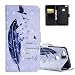 Produktbild Huawei P10 Lite Hülle Silikon Leder Flip Wallet Case,Huawei P10 Lite Hülle Blumen,EMAXELERS Huawei P10 Lite Hülle Flip Handytasche,Huawei P10 Lite Hülle Slim,Huawei P10 Lite Hülle Elegant Retro 3D Schmetterling Blumen Flamingo Unicorn Anime Bunte Muster PU Leder Ledercase Flip Tasche Wallet Schutzhülle Etui Tasche Handytasche Hülle für Huawei P10 Lite,3D A Blue Feather Many Birds