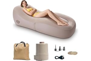 Gohytal Aufblasbare Liege, Wasserdichtes Luftsofa Outdoor mit Luftpumpe Tragbares Aufblasbar Luft Sofa Couch Air Lounger für Camping Urlaub Schwimmbad Strandparties Hinterhof Reisen Strand