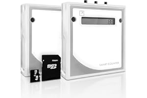 SMARTCOOUNTER Smart Counter People Counter, Data Storage 180 Days, Hourly Statistics, Customer Traffic Counter, Visitors Counter, Motion Counter, Completely Wireless, Battery Operated, Memory Card Included, White