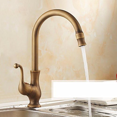 LOSTRYY Single lever single hole copper antique Rotary hot and cold kitchen tap sink faucet,A