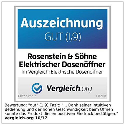 Rosenstein & Söhne Elektrischer Sicherheits-Dosenöffner zur wiederverschließbarer Öffnung - 6