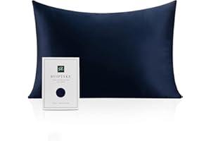 RUIPTSKE Oeko-TEX® Jedwabna poszewka na poduszkę do 100% jedwabiu 22 Momme poszewka na poduszkę do włosów i skóry, zapobiegająca starzeniu się, przeciw roztoczom (40 x 60 cm, niebieska)