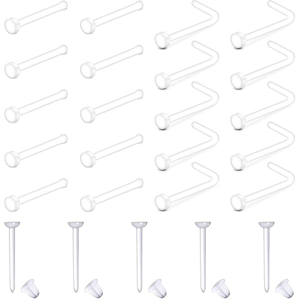 Kit De 16 Barres Labret Transparentes En Résine Bio - Longueurs 6/8/10/12mm - Pour Piercing Lèvre, Nombril, Cartilage - Hypoallergénique