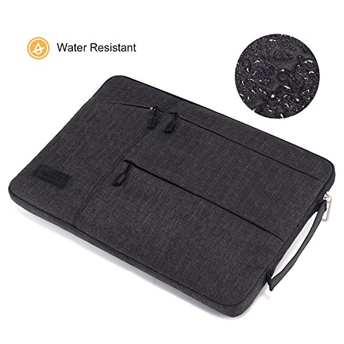 WIWU 15 Zoll Laptop Sleeve für MacBook Air / Pro Retina Ultrabooks Hülle Tasche Multifunktionale Aktentasche mit Vordertaschen Klassik Nylon Schutzhülle (Schwarz 15 Zoll) - 4