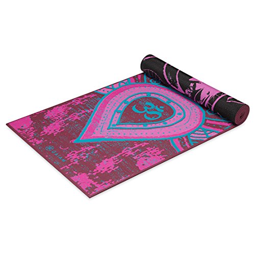 Gaiam -Estera de yoga con impresion premium, reversible, color: Be Free, 68-Inch x 24-Inch x 5mm