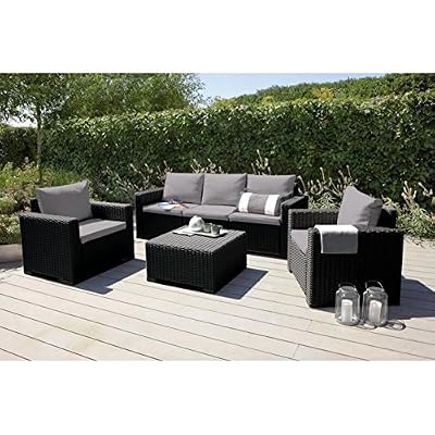 ALLIBERT JARDIN California salon de jardin 5 places aspect rotin