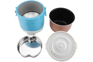 OUMIJ Fornello di Riso 24V 180W - 1.6L - Multifunzione Portatile Elettrica - Fornello di Riso Mini da Viaggio - Pentola Rimovibile - Fornello di Riso Piroscafo per Auto(Blu)