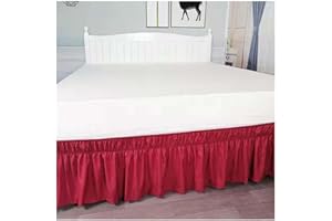 AQIGR Mantovana Gonne Elastico Polvere Increspature Intorno Letto Wrap Singolo/Matrimoniali/Una Piazza e Mezzo Gonna da Letto Tre Lati Tessuto Balze - Lunghezza 38 cm