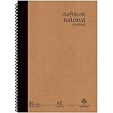 Natural Journal A5 Spiralli Defter &ndash; Sert Kapak, 80 Sayfa, &Ccedil;izgili &ndash; G&uuml;nl&uuml;k, Ofis ve Hediye Kullanımı İ&ccedil;in Not Defteri