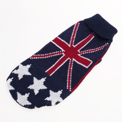 SHMGG Dog Puppy Cat Knitted Turtleneck Sweater Clothes With Union Jack Pattern (XS)
