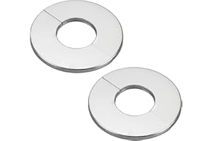HIFROM Lot de 2 cache-tuyaux muraux chromés - En acier inoxydable - Pour tuyau de diamètre - 24 mm - Argenté