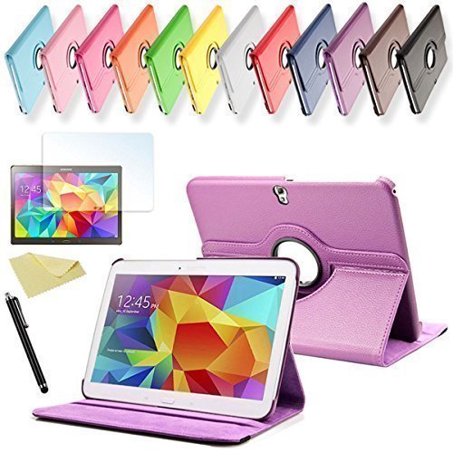 SVS 3in1 SET Tab S 10.5 360° Schutzhülle + Folie + Pen Samsung Galaxy Tab S SM-T800 / T801 / T805 Tasche Etui (Lila)