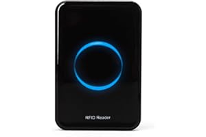 LAZMIN112 Stacjonarny czytnik RFID UHF 915 MHz, czytnik kart interfejsu USB z bezdotykowym wyświetlaczem LED z tagiem elektronicznym, obsługuje standardy ISO18000-6C i ISO18000-6B