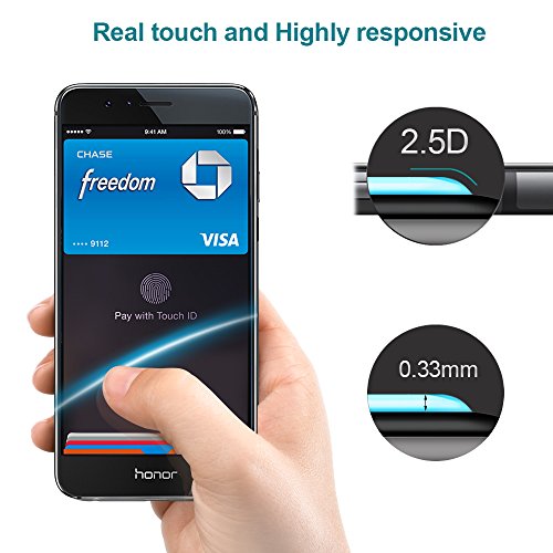 3-Unidades Cristal Templado para Huawei Honor 8 CRXOOX Protector de Pantalla de Vidrio Templado Transparencia Total 9H Dureza Resistente a Aguas  Golpes  Ara  azos  Antihuallas
