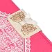 Uming® Gold Bow Lady Series PU Case [* for Samsung Galaxy S5Mini Mini G800F *] with Bling Shiny Glitter Glanze Elegant White Lace Pattern Flip Holster with Stand Stander Holder Hand Free Credit Card Slot Wallet Hasp Magnet Magnetic Button Buckle Shell Protective Mobile Cell Phone Case Cover Bag - HotPink