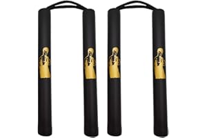 Fayscingo 2 Pack Nunchakus de Espuma Cordón de Práctica Acolchado de Seguridad Nunchakus Artes Marciales Nunchucks para Niños y Principiantes