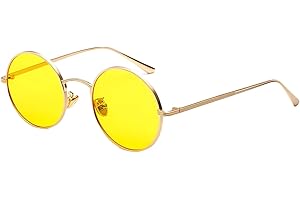 alslovkar Occhiali da Sole Rotondi - Donna Occhiali Tondi Vintage Piccoli Lenti Protezione UV400 Occhiali John Lennon Retro Stile