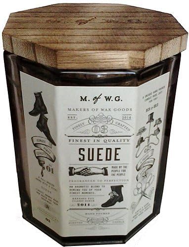 Makers of Wax Goods Rich &amp; Bold # 3 Suede wood-wick 11.4 oz. Candle in Glass by makers of Wax Goods