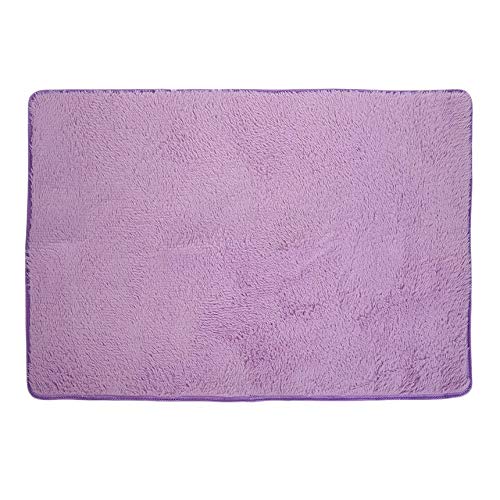 Preisvergleich Produktbild Bodenteppich Bodenmatten Teppichboden, weiche Polyesterfaser-Noppe-Raummatte Rutschfeste Wohnküche Gemütlicher Shaggy-Teppich, für Fußmatten, Duschmatte, Küchenmatte, Lila