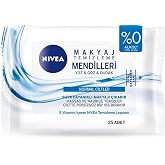 NIVEA 3'&uuml; 1 Arada Canlandırıcı Makyaj Temizleme Mendilleri (25 Adet), Normal ve Karma Ciltler, Y&uuml;z ve G&ouml;z i&ccedil;in, Suya Dayanıkl