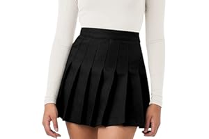 DRESHOW Mujer Elástica Plisada Minifalda Básica Informal Corto Falda