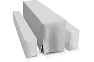 ‎TEXMAXX TEXMAXX® Hussen Bierzeltgarnitur 5-teiliges Set - 50 cm x 220 cm in grau / 2 Bierbank Hussen mit Bierbank Polster & Biertisch Husse/Tischdecke Biertisch & Bierbank Auflagen/Hussen für Biertisch