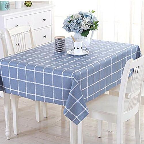 Canank PVC Cloth Tablecloths Linen-looks Fabric 54in x 79in (137x200cm) for Rectangle Tables Spillproof Dining Room Table Protector Covers Oilcloth