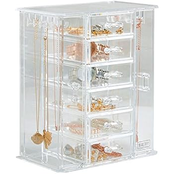 Beautify Schmuckkasten & Makeup Aufbewahrungsbox mit 6 Schubladen