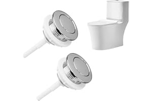 YOLJUN 2PCS Toilet Flush Button, Single Press Push Button Toilet Flush Toilet Cistern Flush Parts for Toilet Button Flush Replacement Round Head Push Button