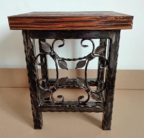 Vintage Wrought Iron Side Chair Stool Stand Rustic Design Handmade Home Furniture