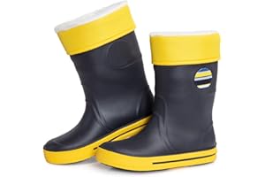 CLUB4BRANDS Rain Boots for Children | Wellies with Detachable Warm Lining | | Wellington Boots for Kids | Winter Boots | Reflective Details by 3M™ Scotchlite™ | Made in Italy