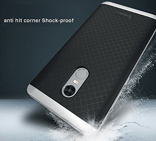 Xiaomi Redmi Note 4X Funda  Ipaky Protecci  n interna TPU Flexible  Ultra Resistente  Marco Exterior R  gido PC efecto Metal  Anti Golpes  Carcasa H  brida Bumper Redmi Note 4X - Plata