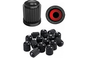Ventilkappen für Auto-Reifen, Schwarz, 12 Stück, Universal Ventilabdeckungen für PKW, SUV, Motorrad, Fahrrad, Schrader-Ventile (Schwarz)