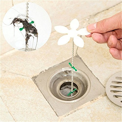 VWH Haarfänger für Abfluss, Badewannen Abfluss kette Haar Blocker, gegen Verstopfen, Haar Entferner, Schutz vor Verstopfen - 3