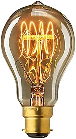 B22 40W Warm Rustic Dimmable Light Bulb Quad Loop Filament, Bayonet Vintage Incandescent Edison Electric Light, Create The Perfect Atmosphere For Bar Restaurant Coffee Shop And Home Use