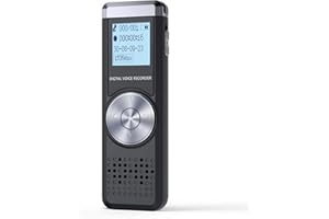KINPEE 32GB Digital Voice Recorder, Audio Recorder Sound Recorder Portable MP3 Dictaphone for Lecture Meeting Rechargeable Audio Recording Device Voice Activated recorder with Playback for Interview