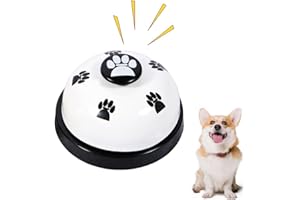 Senken Campane da allenamento per animali domestici, campanello per gatti, campane da tavolo, campanelle per cani per addestramento del gatto, dispositivo di comunicazione con grande pulsante (bianco)