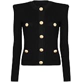 Women's Long Sleeve Crew Neck Hollow Knitted Top Casual Short Cardigan Jacket Jumper