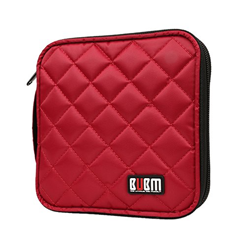 BUBM CD/DVD Tasche für 32 CDs/DVDs/Blu-rays, Mappe zur Aufbewahrung, Rot - 3